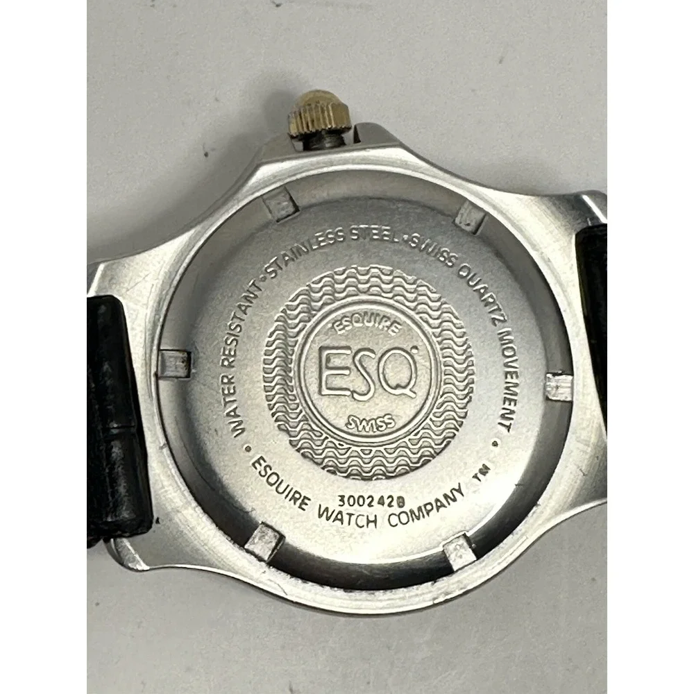ESQ Esquire By Movado Mens Watch New Battery 300242B 37MM 8